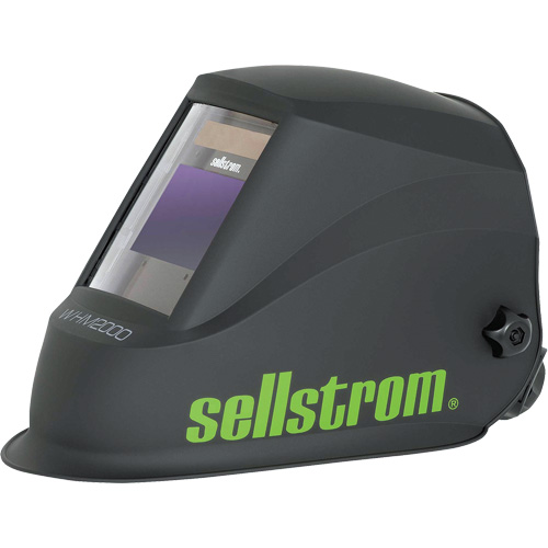WHM2000 Advantage Plus Series ADF Welding Helmet, 3.94" L x 2.36" W View Area, Black/Green Distribution Jean Lapalme