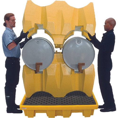 Ultra-Drum Rack 4-Drum Containment System without Drain, 53" L x 53" W x 77.8" H, 3000 US gal. Capacity Distribution Jean Lapalme