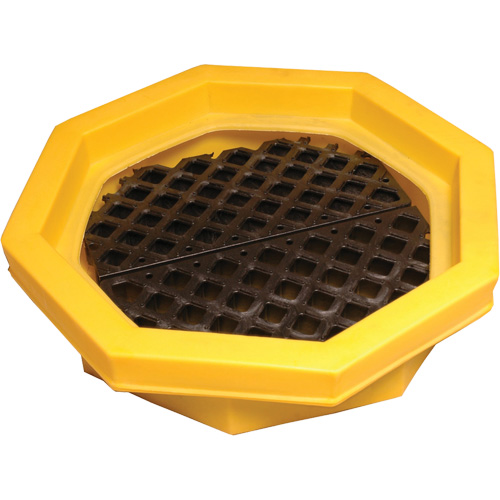 Ultra-Drum Tray&reg; with Grating, 32" L x 32" W x 8.1" H, 21.1 US gal. Spill Capacity Distribution Jean Lapalme