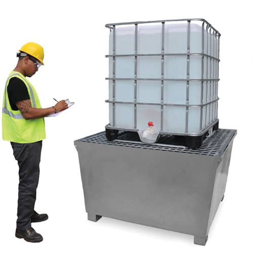 Steel Ultra-IBC Spill Pallet&reg;, 370 US gal. Spill Capacity, 57.6" x 34.7" x 56.9" Distribution Jean Lapalme