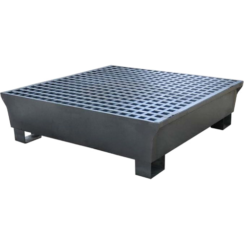 Ultra-Spill Pallet en acier, 4 barils, Capacit&eacute; de d&eacute;versement 68 gal. US, 49,1" x 47,1" x 10,9" Distribution Jean Lapalme