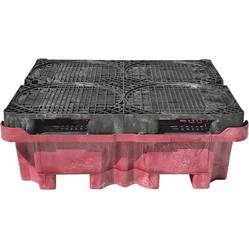 Palette de d&eacute;versement Ultra-Spill King, 4 barils, Capacit&eacute; de d&eacute;versement 85 gal. US, 51" x 51" x 17,5" Distribution Jean Lapalme