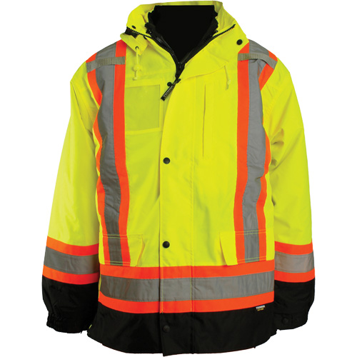 Veste 7 en 1, Polyester, Orange haute visibilit&eacute;, Petit Distribution Jean Lapalme