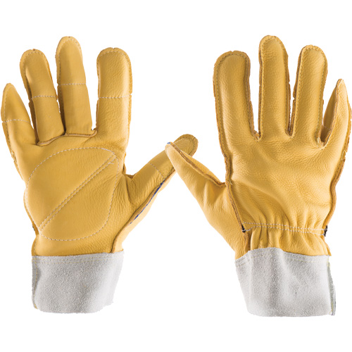 Gants tout cuir, 7/Petit, Paume en Cuir fleur, Poignet &eacute;lastique Distribution Jean Lapalme