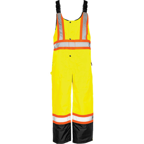 TO1 Winter Traffic Overalls, Polyester, Small, Black/High Visibility Lime-Yellow Distribution Jean Lapalme