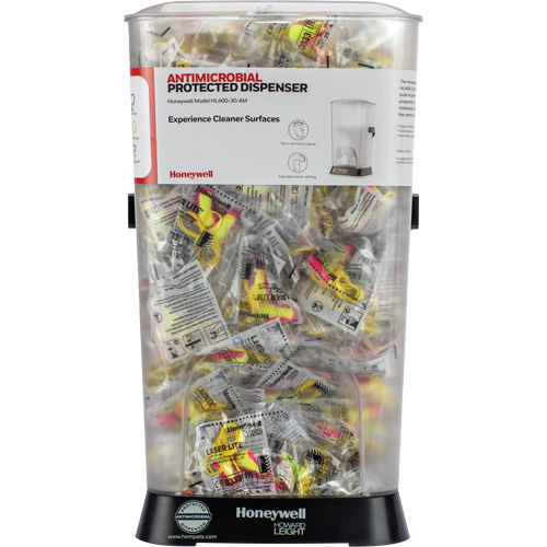 Distributeur de bouchons doreille filaires HL400 AM avec boîte de bouchons doreille LL-30 Distribution Jean Lapalme