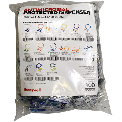 SDT-30 Earplugs Refill for HL400 Dispenser, Bulk - Polybag, Corded Distribution Jean Lapalme