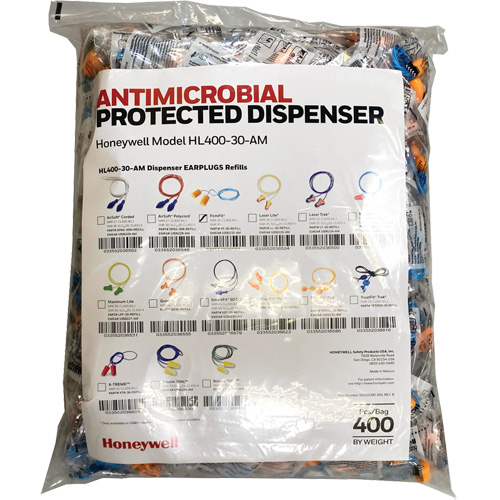FF-30 Earplugs Refill for HL400 Dispenser, Bulk - Polybag, Corded Distribution Jean Lapalme