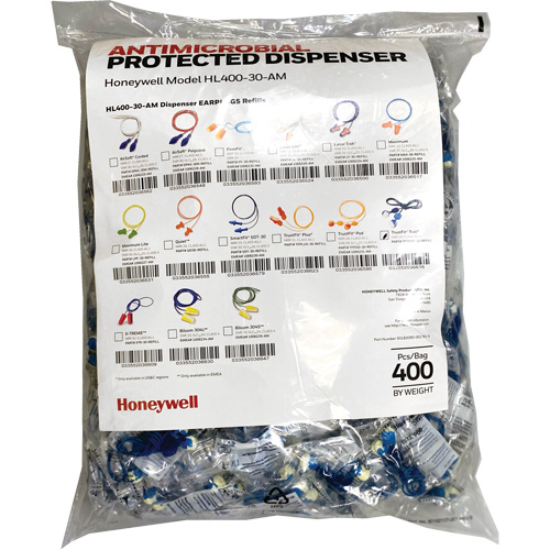TFT-30 Earplugs Refill for HL400 Dispenser, Bulk - Polybag, Corded Distribution Jean Lapalme
