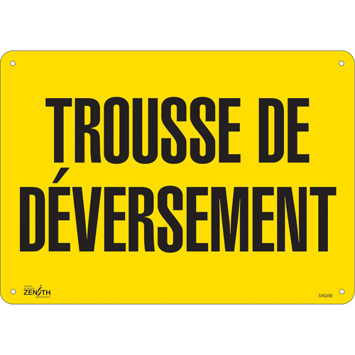 Enseigne  Trousse de d&eacute;versement , 10" x 14", Plastique, Français Distribution Jean Lapalme
