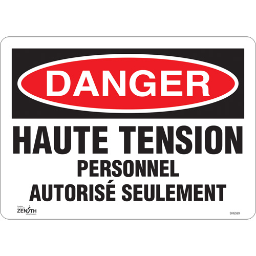 Enseigne  Haute tension , 10" x 14", Vinyle, Français Distribution Jean Lapalme