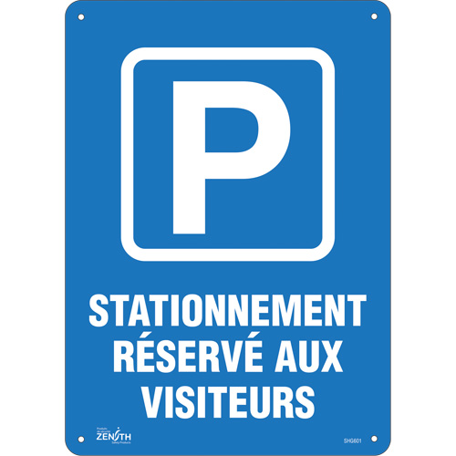 Enseigne  Stationnement r&eacute;serv&eacute; aux visiteurs , 10" x 14", Plastique, Français avec pictogramme Distribution Jean Lapalme