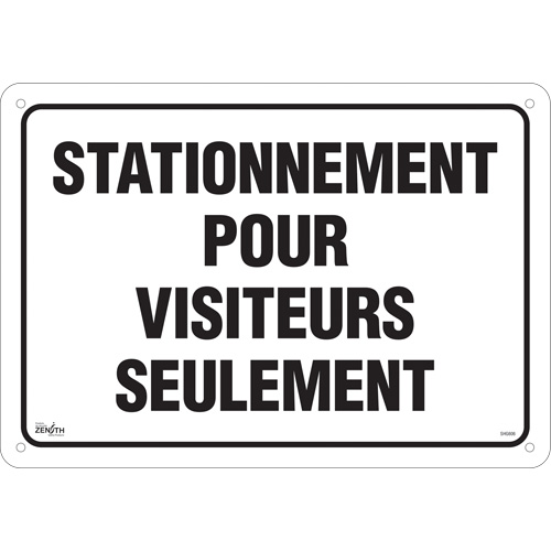 "Stationnement pour visiteurs" Sign, 14" x 20", Aluminum, French Distribution Jean Lapalme