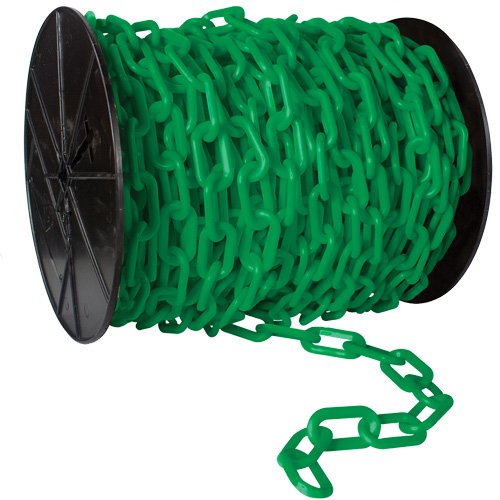 Chaîne de s&eacute;curit&eacute; en plastique robuste, Jaune, Maillon de 2", 100' de long Distribution Jean Lapalme