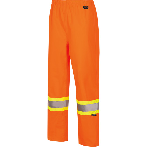 5627W Pantalon &agrave; bavette imperm&eacute;able pour femmes, Polyester/Polyur&eacute;thane, T-petit, Orange haute visibilit&eacute; Distribution Jean Lapalme