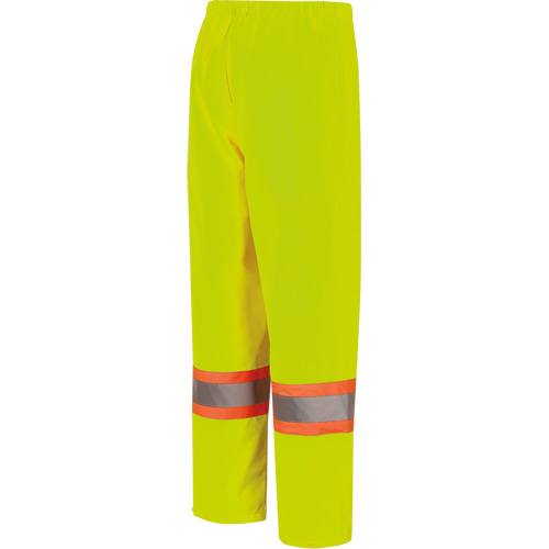 5629W Pantalon &agrave; bavette imperm&eacute;able pour femmes, Polyester/Polyur&eacute;thane, T-petit, Jaune lime haute visibilit&eacute; Distribution Jean Lapalme