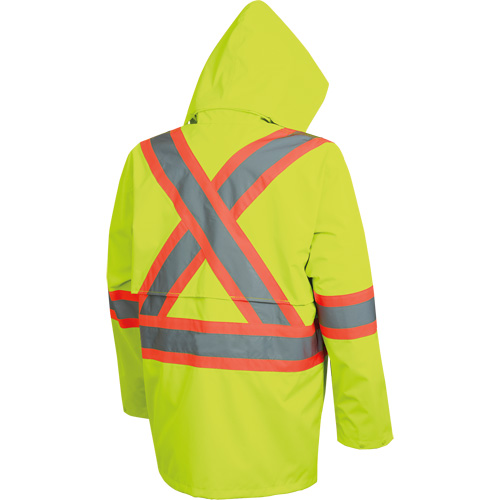 5628 The Rock  Waterproof Safety Jacket, Polyester/Polyurethane, High Visibility Lime-Yellow, Small Distribution Jean Lapalme
