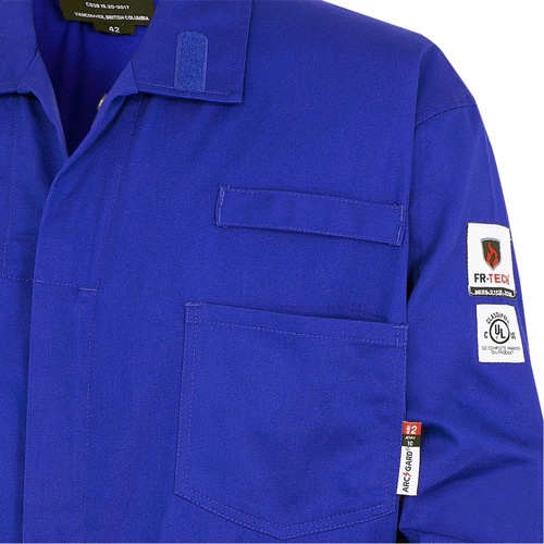 7779T Combinaisons ignifuges r&eacute;sistants aux arcs &eacute;lectriques 88/12 FR-Tech, Taille 40 (grand taille), Bleu royal, 10 cal/cm² Distribution Jean Lapalme