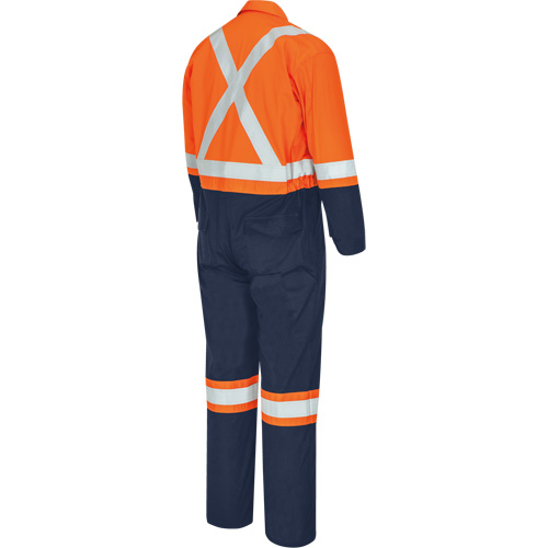 7702BBT Combine de s&eacute;curit&eacute; deux tons FR-Tech, Taille 40 (grand taille), Bleu marin/Orange, 10 cal/cm² Distribution Jean Lapalme