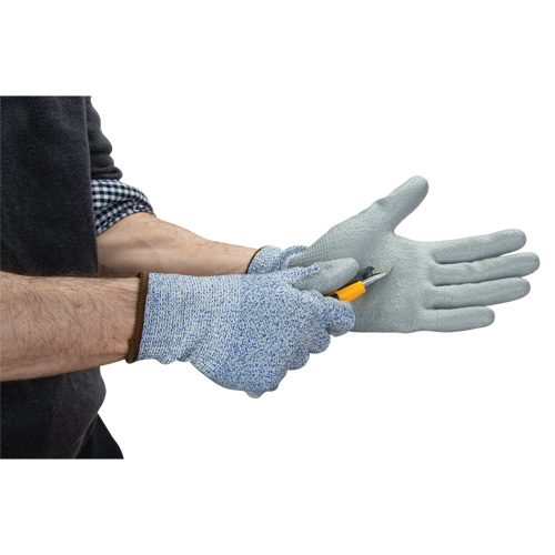 Gants &eacute;lastiques &eacute;cologiques r&eacute;sistants &agrave; la coupe, Taille 8, Calibre 13, Rev&ecirc;tement Polyur&eacute;thane, Enveloppe en PEHP/rPET, ASTM ANSI niveau A2 Distribution Jean Lapalme