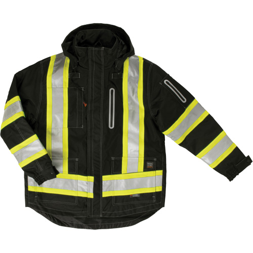 Manteau de s&eacute;curit&eacute; 4-en-1 en tissu ind&eacute;chirable, Polyester, Noir, Petit Distribution Jean Lapalme