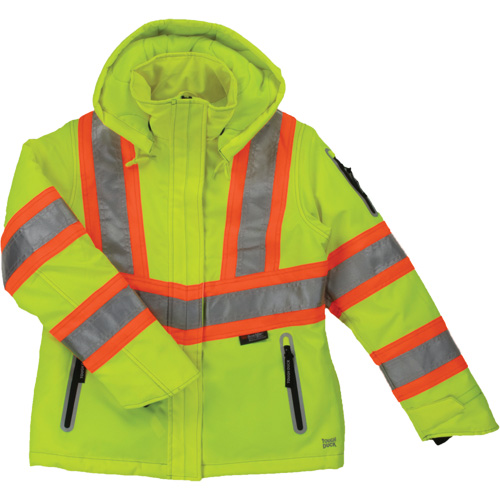 Womens Insulated Flex Safety Jacket, Polyester, High Visibility Lime-Yellow, X-Small Distribution Jean Lapalme