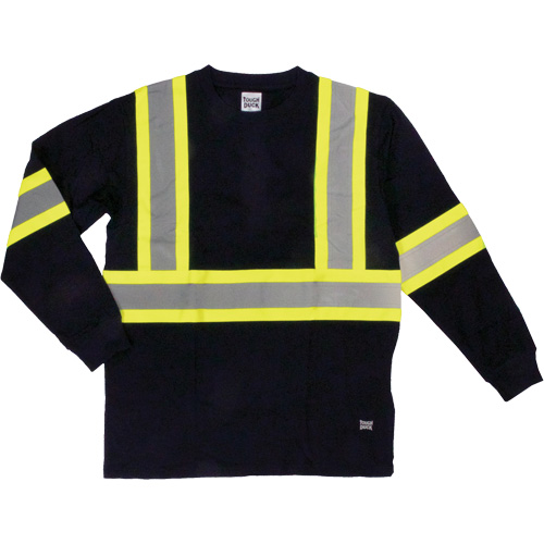 Long Sleeve Safety T-Shirt, Cotton, X-Small, Black Distribution Jean Lapalme