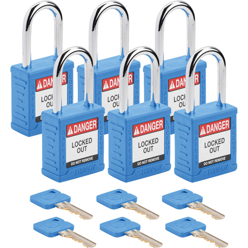 Velocity Lockout Padlocks, Blue, Keyed Alike, Nylon, 1-1/2" Width Distribution Jean Lapalme