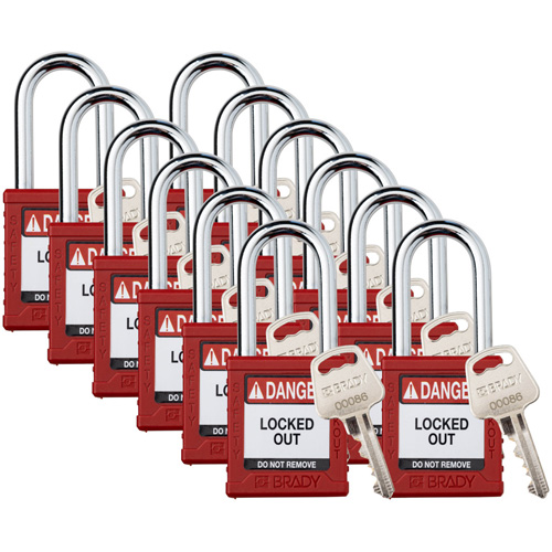Velocity Lockout Padlocks, Red, Keyed Different, Nylon, 1-1/2" Width Distribution Jean Lapalme