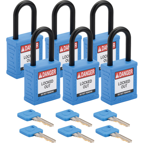 Velocity Lockout Padlocks, Blue, Keyed Different, Nylon, 1-1/2" Width Distribution Jean Lapalme