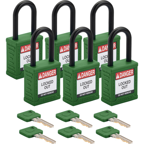 Cadenas de verrouillage Velocity, Vert, Cl&eacute;s diff&eacute;rentes, Nylon, Largeur de 1-1/2" Distribution Jean Lapalme