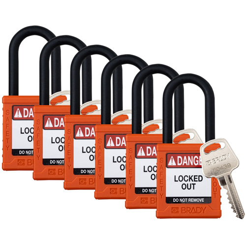 Cadenas de verrouillage Velocity, Orange, Cl&eacute;s identiques, Nylon, Largeur de 1-1/2" Distribution Jean Lapalme