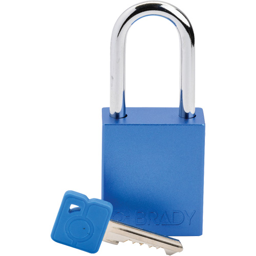 Cadenas de verrouillage Velocity, Bleu, Cl&eacute;s diff&eacute;rentes, Aluminium, Largeur de 1-1/2" Distribution Jean Lapalme