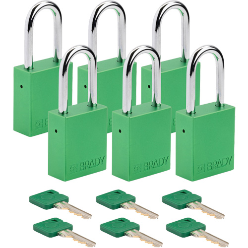 Cadenas de verrouillage Velocity, Vert, Cl&eacute;s identiques, Aluminium, Largeur de 1-1/2" Distribution Jean Lapalme