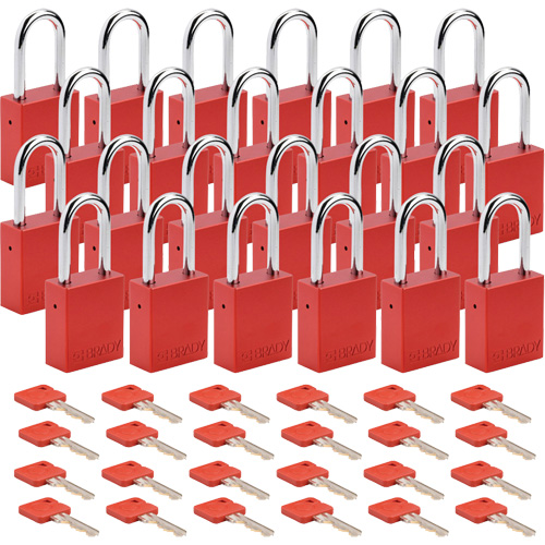 Velocity Lockout Padlocks, Red, Keyed Different, Aluminum, 1-1/2" Width Distribution Jean Lapalme