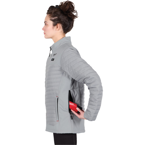 M12 Heated Axis Jacket with Battery, Women's, 2X-Large, Grey Distribution Jean Lapalme