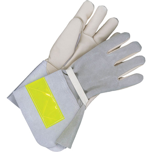 Lined Utility Gloves with 5" Cuff, Grain Cowhide, Size 10 Distribution Jean Lapalme