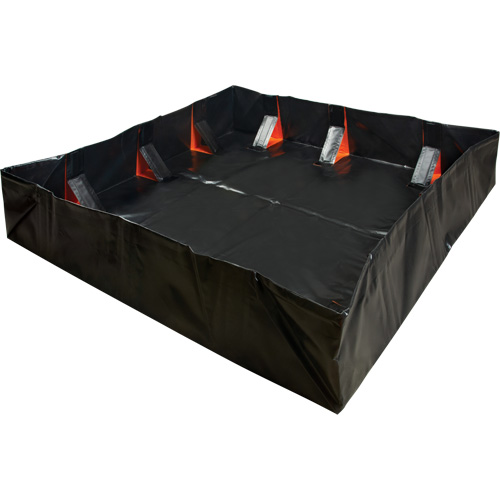 IBX Wall Pop-Up Berm, 268 US gal. Capacity, 6' W x 6' L x 12" H, Snap-Up Bracket Distribution Jean Lapalme