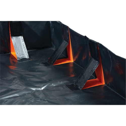 IBX Wall Pop-Up Berm, 268 US gal. Capacity, 6' W x 6' L x 12" H, Snap-Up Bracket Distribution Jean Lapalme