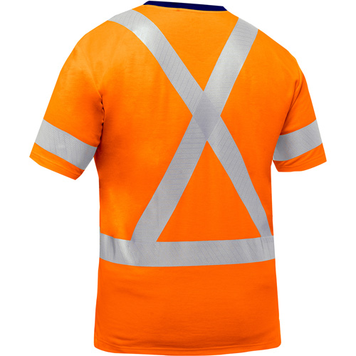 Chemise &agrave; manches courtes et X au dos Bisley, Poly-coton, Petit, Orange haute visibilit&eacute; Distribution Jean Lapalme