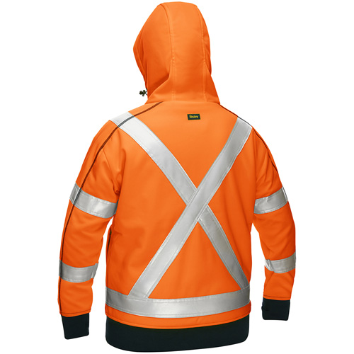 Bisley&reg; X-Back Women's Contoured Full Zip Hooded Sweatshirt with Sherpa Lining, 3X-Large, High Visibility Orange Distribution Jean Lapalme