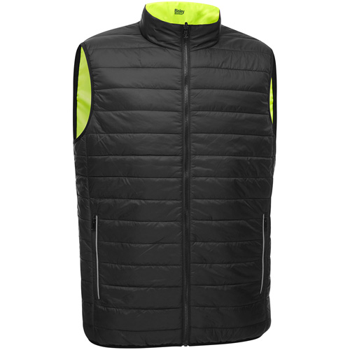 Bisley&reg; X-Back Reversible Puffer Vest, High Visibility Lime-Yellow, Small, Polyester Distribution Jean Lapalme