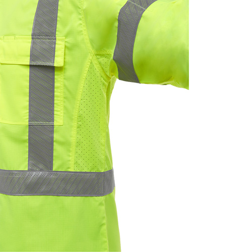 Bisley&reg; X-Back Long Sleeve Work Shirt with X-Airflow, Poly-Cotton, Small, High Visibility Lime-Yellow Distribution Jean Lapalme