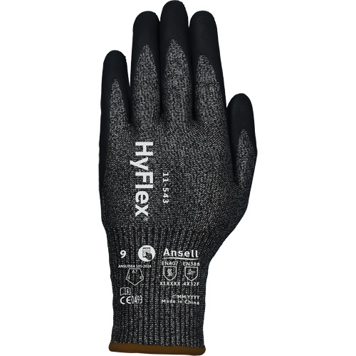 HyFlex&reg; 11-543 Cut Resistant Gloves, Size 6, 13 Gauge, Nitrile Coated, Nylon/Stainless Steel/HPPE/Spandex Shell, ASTM ANSI Level A7/EN 388 Level F Distribution Jean Lapalme