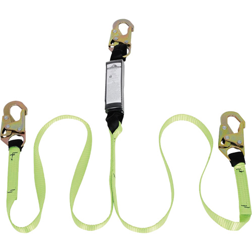 SA-54000-6 Shock Absorbing Lanyard, 6', Snap Hook Center, Snap Hook Leg Ends, Polyester Distribution Jean Lapalme