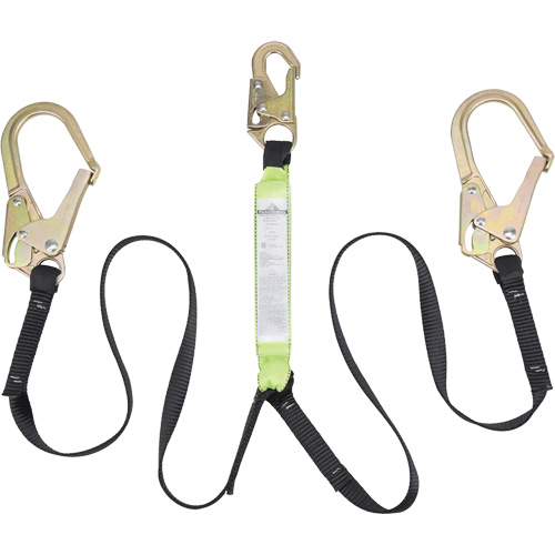 SA-64022-6 Shock Absorbing Lanyard, 6', Form Hook Center, Snap Hook Leg Ends, Polyester Distribution Jean Lapalme