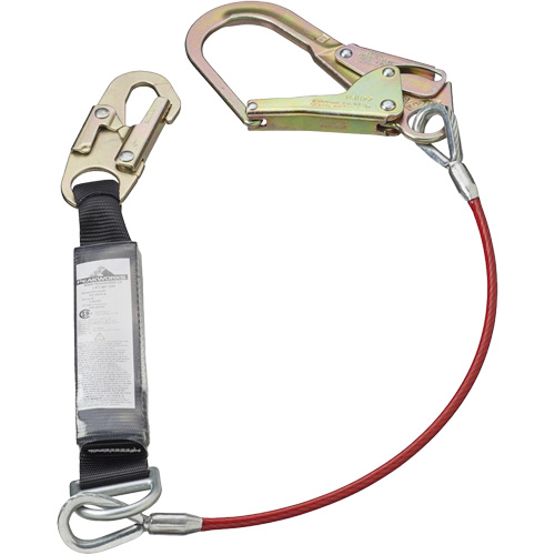 SA-5502-6 Shock Absorbing Lanyard, 6', Form Hook Center, Snap Hook Leg Ends, Galvanized Steel Distribution Jean Lapalme