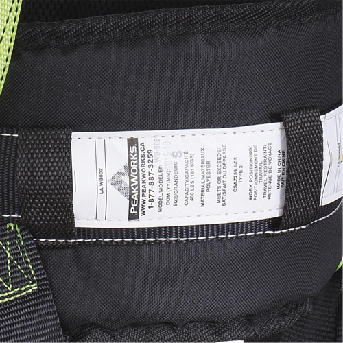FBH10000E1020-S  Harnais de s&eacute;curit&eacute; s&eacute;rie entrepreneur avec ceinture de positionnement, Certifi&eacute;e CSA, Classe AEP, Petit Distribution Jean Lapalme