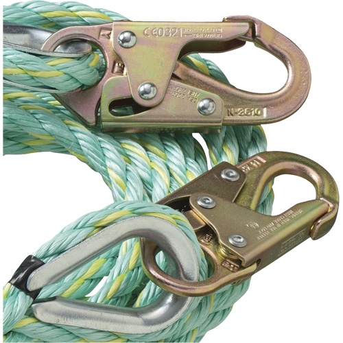 VL-1122-100 Vertical Lifeline Rope with Anchor End Snap Hook, Copolymer Distribution Jean Lapalme