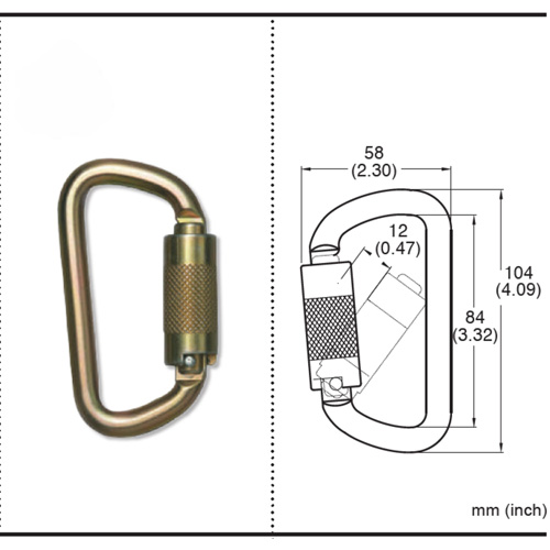 CP-03015-2 Mousqueton zingu&eacute; avec ouverte de portique de 3/4", Acier Distribution Jean Lapalme